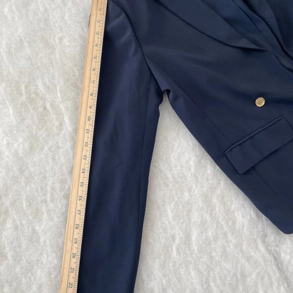 Michael Kors Womens Navy Blue Shawl Style Lapel Double Breasted Blazer Size 12 - Picture 9 of 10